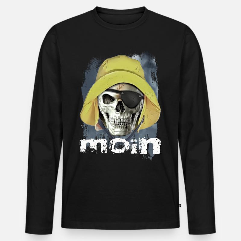 moin Pirat - Männer Premium Bio Langarmshirt - Schwarz