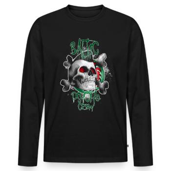 BalticPsychoCrew vert rouge - T-shirt manches longues Premium bio Homme - noir - Devant - Nico (187cm)