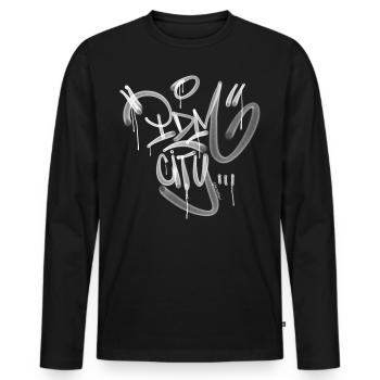 Potsdam City PDM Graffiti Design - Men's Premium Organic Long Sleeve Shirt - black - Front - Nico (187cm)