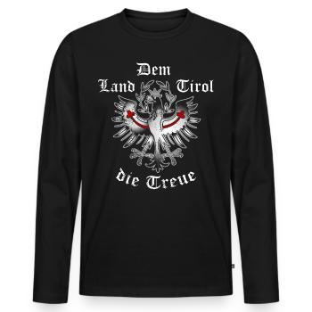 Dem Land Tirol die Treue für Tiroler Patrioten - Männer Premium Bio Langarmshirt - Schwarz - Vorne - Nico (187cm)