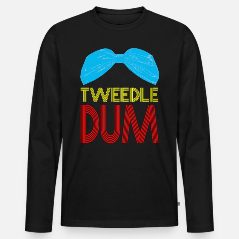 Tweedle Dum Karneval Lustig Herren Damen After Ski - Männer Premium Bio Langarmshirt - Schwarz