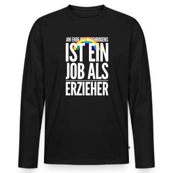 Formation d’éducateur éducateur - T-shirt manches longues Premium bio Homme - noir - Devant - Nico (187cm)