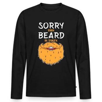 Bart Bärtig Bartträger Hipster Vollbart Geschenk - Männer Premium Bio Langarmshirt - Schwarz - Vorne - Nico (187cm)