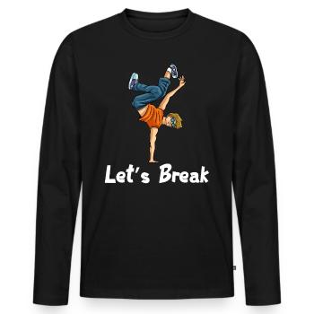 Breakdance Breaking Breaker Hip Hop Break Gift - Men's Premium Organic Long Sleeve Shirt - black - Front - Nico (187cm)