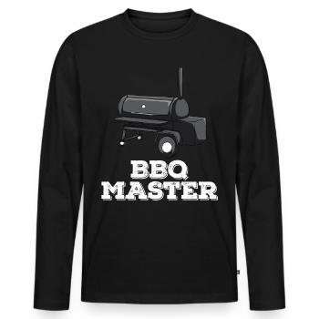 BBQ Smoker Smoken Grillen Griller Grill Geschenk - Männer Premium Bio Langarmshirt - Schwarz - Vorne - Nico (187cm)