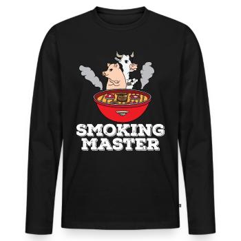 BBQ Smoker Smoken BBQ Griller BBQ Gift - Men's Premium Organic Long Sleeve Shirt - black - Front - Nico (187cm)