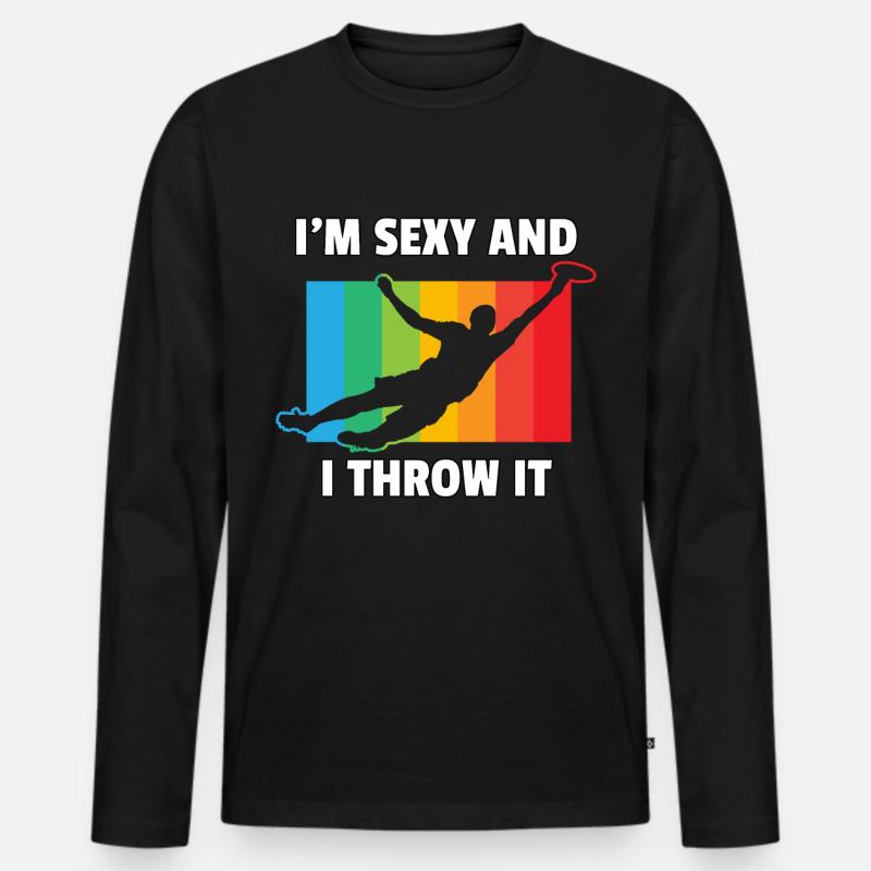 Ultimate Frisbee Flugscheibe Discgolf Geschenk - Männer Premium Bio Langarmshirt - Schwarz