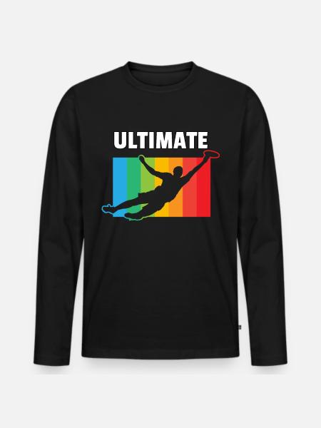 Ultimate Frisbee Flugscheibe Discgolf Geschenk - Männer Premium Bio Langarmshirt - Schwarz