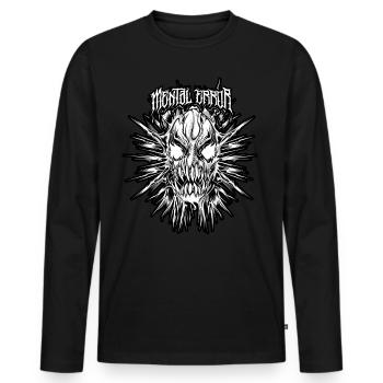 MENTAL ERROR 2019 NEW LOGO - Men's Premium Organic Long Sleeve Shirt - black - Front - Nico (187cm)