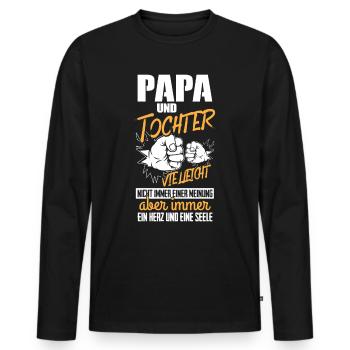 Papa Und Tochter Geschenk - Männer Premium Bio Langarmshirt - Schwarz - Vorne - Nico (187cm)