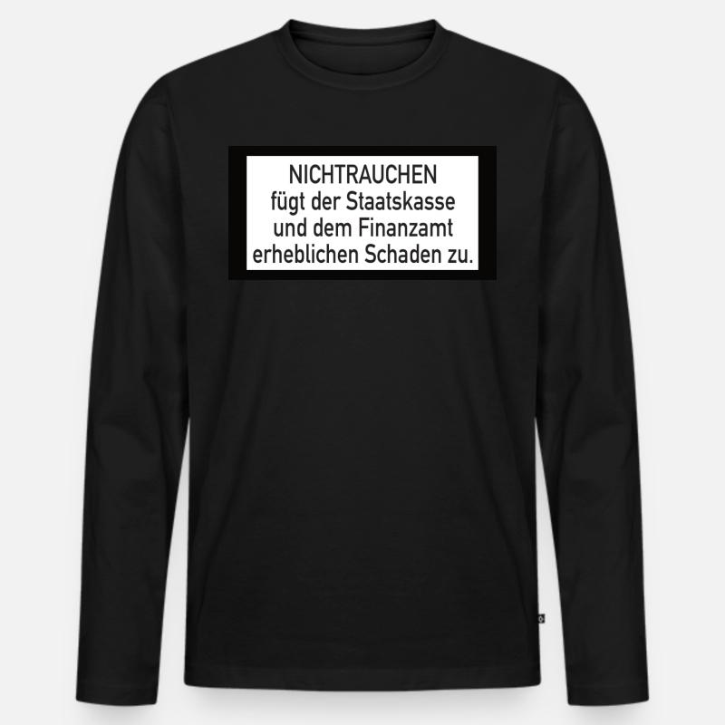 Nichtrauchen Dampfen - Männer Premium Bio Langarmshirt - Schwarz