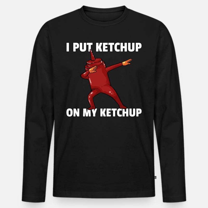 Dabbing Ketchup Tomate Dab Soße - Männer Premium Bio Langarmshirt - Schwarz
