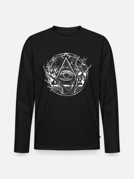 L’œil | Oeil providentiel - T-shirt manches longues Premium bio Homme - noir