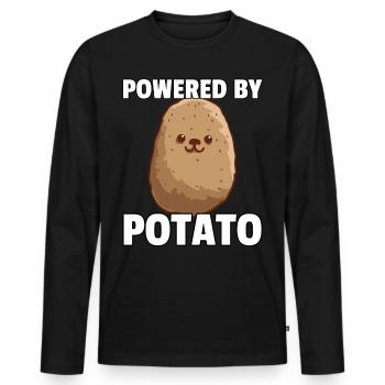 Potatoes Potato Potatoes Potatoes Erpfi Fries - Men's Premium Organic Long Sleeve Shirt - black - Front - Nico (187cm)