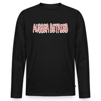 Ausser Betrieb - Männer Premium Bio Langarmshirt - Schwarz - Vorne - Nico (187cm)