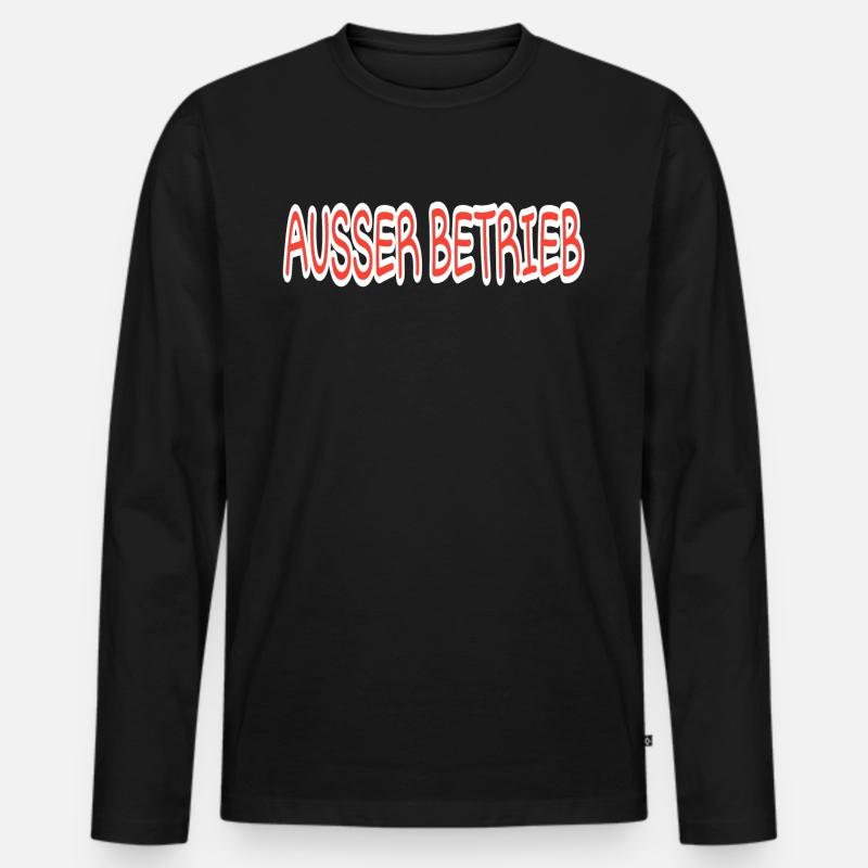 Ausser Betrieb - Männer Premium Bio Langarmshirt - Schwarz