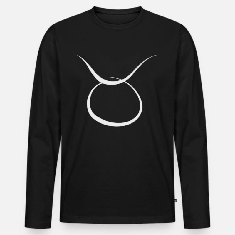Sternzeichen Stier - Männer Premium Bio Langarmshirt - Schwarz