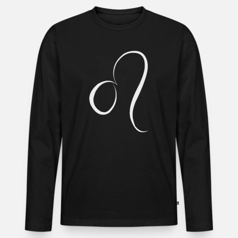 Sternzeichen Löwe - Männer Premium Bio Langarmshirt - Schwarz