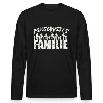 Menschheitsfamilie Friedensbewegung Peace - Männer Premium Bio Langarmshirt - Schwarz - Vorne - Nico (187cm)