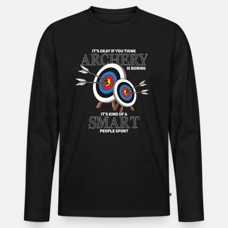 Bogenschießen Bogenschütze Pfeil & Bogen - Männer Premium Bio Langarmshirt - Schwarz