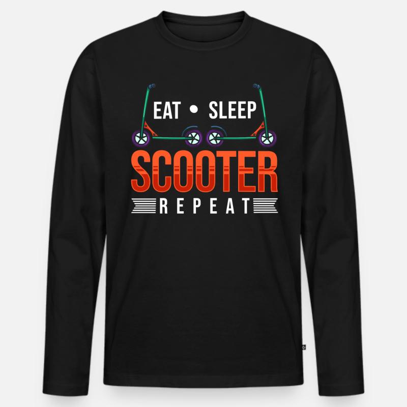 Scooter Roller Scooter Fahrer - Männer Premium Bio Langarmshirt - Schwarz