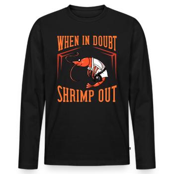 Prawn Shrimp BJJ Jiu Jitsu MMA boxes - Men's Premium Organic Long Sleeve Shirt - black - Front - Nico (187cm)
