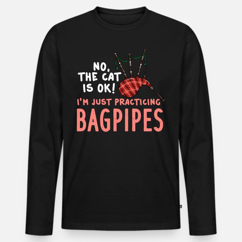 Dudelsack Sackpfeife Bockpfeife Sackpfeifer - Männer Premium Bio Langarmshirt - Schwarz