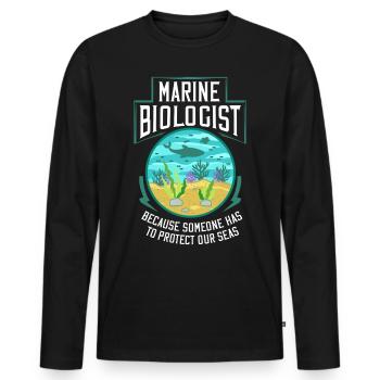 Marine biologist oceanography biology marine life - Men's Premium Organic Long Sleeve Shirt - black - Front - Nico (187cm)