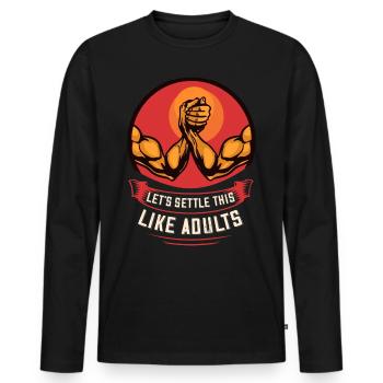 Bras de fer bras de fer bras de fer lutteur bras - T-shirt manches longues Premium bio Homme - noir - Devant - Nico (187cm)