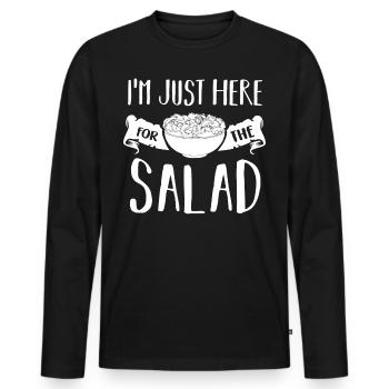 Salat Dressing Eiersalat Caesar Eisberg Feta Grün - Männer Premium Bio Langarmshirt - Schwarz - Vorne - Nico (187cm)