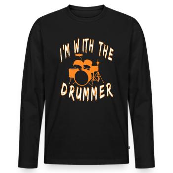 Batterie batteur batteur - T-shirt manches longues Premium bio Homme - noir - Devant - Nico (187cm)