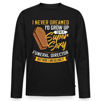 Bestatter Bestattung Friedhof Sarg Beerdigung - Männer Premium Bio Langarmshirt - Schwarz - Vorne - Nico (187cm)