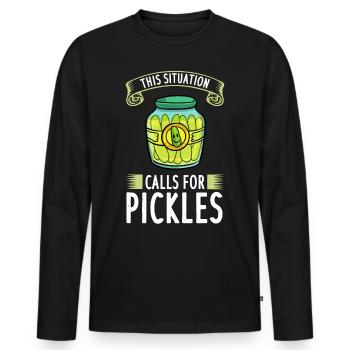 Vinegar cucumber cucumber cucumber Dill Cornichons cucumber - Men's Premium Organic Long Sleeve Shirt - black - Front - Nico (187cm)