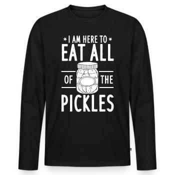 Vinegar cucumber cucumber cucumber Dill Cornichons cucumber - Men's Premium Organic Long Sleeve Shirt - black - Front - Nico (187cm)