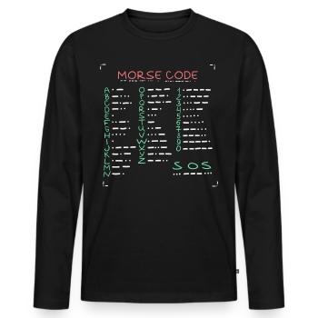 Morse Code Amateurfunker Funkamateur - Männer Premium Bio Langarmshirt - Schwarz - Vorne - Nico (187cm)