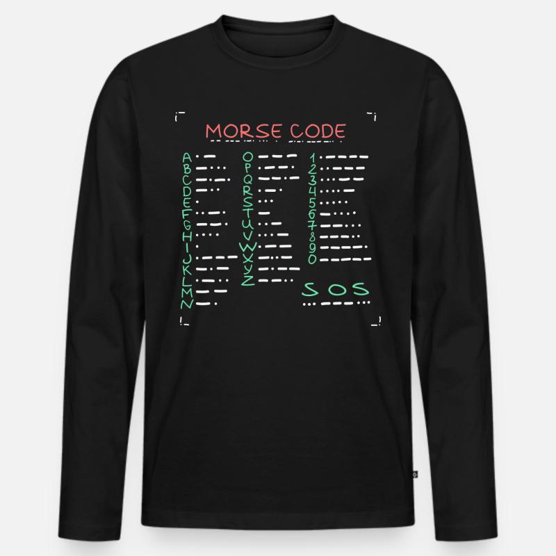Morse Code Amateurfunker Funkamateur - Männer Premium Bio Langarmshirt - Schwarz