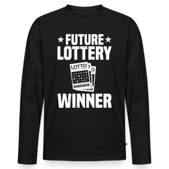 Lotto Gewinner Geschenk Lottozahlen Spieler - Männer Premium Bio Langarmshirt - Schwarz - Vorne - Nico (187cm)