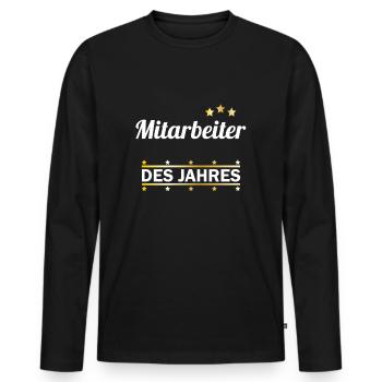 Mitarbeiter des Jahres | Angestellter Arbeiter - Männer Premium Bio Langarmshirt - Schwarz - Vorne - Nico (187cm)