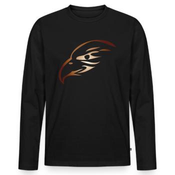 Adlerkopf Steinadler Seeadler - Männer Premium Bio Langarmshirt - Schwarz - Vorne - Nico (187cm)