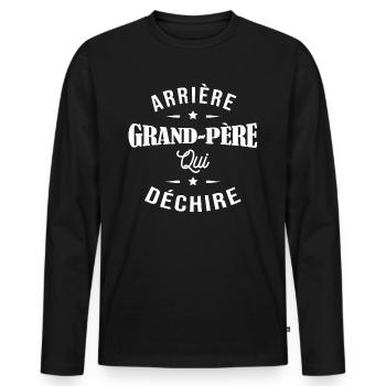 ARRIÈRE GRAND PÈRE QUI DECHIRE - T-shirt manches longues Premium bio Homme - noir - Devant - Nico (187cm)