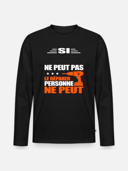 BRICOLEUR À PERSONNALISER - T-shirt manches longues Premium bio Homme - noir