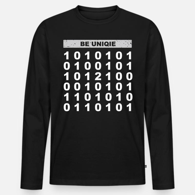 Einzigartig sein - Männer Premium Bio Langarmshirt - Schwarz