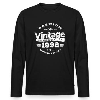 VINTAGE 1992 - T-shirt manches longues Premium bio Homme - noir - Devant - Nico (187cm)