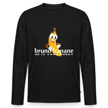 Bruno Banane (weiß) - Männer Premium Bio Langarmshirt - Schwarz - Vorne - Nico (187cm)