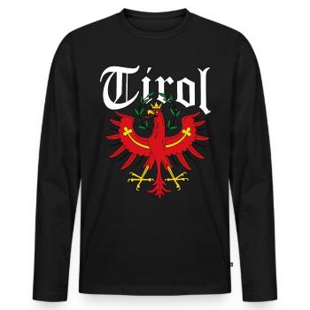 Tirol Tiroler Adler Wappen - Männer Premium Bio Langarmshirt - Schwarz - Vorne - Nico (187cm)
