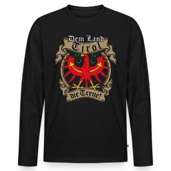 Dem Land Tirol die Treue mit Tiroler Adler Wappen - Männer Premium Bio Langarmshirt - Schwarz - Vorne - Nico (187cm)