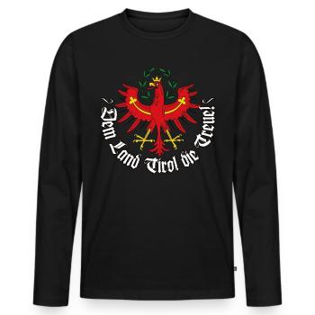 Dem Land Tirol die Treue Spruch Tiroler Adler - Männer Premium Bio Langarmshirt - Schwarz - Vorne - Nico (187cm)