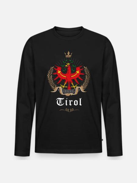 Tyrol Laurel Wreath Tyrolean Coat of Arms Eagle Original - Men's Premium Organic Long Sleeve Shirt - black