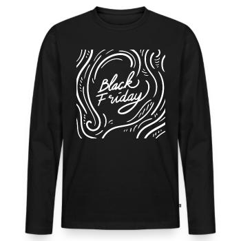 Black Friday Sale. Love Shopping. Gifts for Sales - Men's Premium Organic Long Sleeve Shirt - black - Front - Nico (187cm)