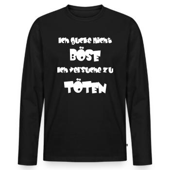Lustiger Spruch zum lachen - Männer Premium Bio Langarmshirt - Schwarz - Vorne - Nico (187cm)